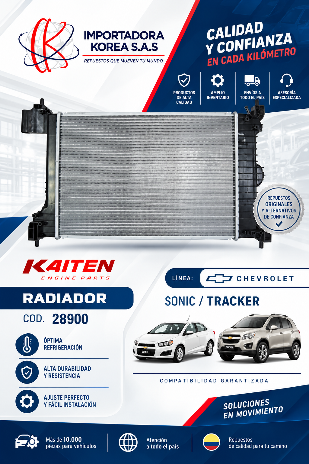 Radiador Chevrolet Sonic Tracker