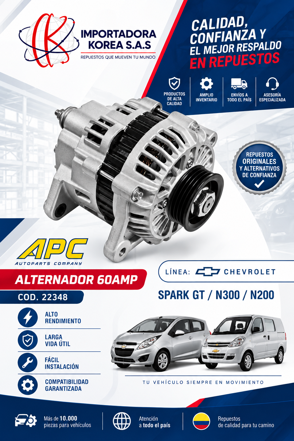 Alternador Chevrolet Spark GT N300 N200