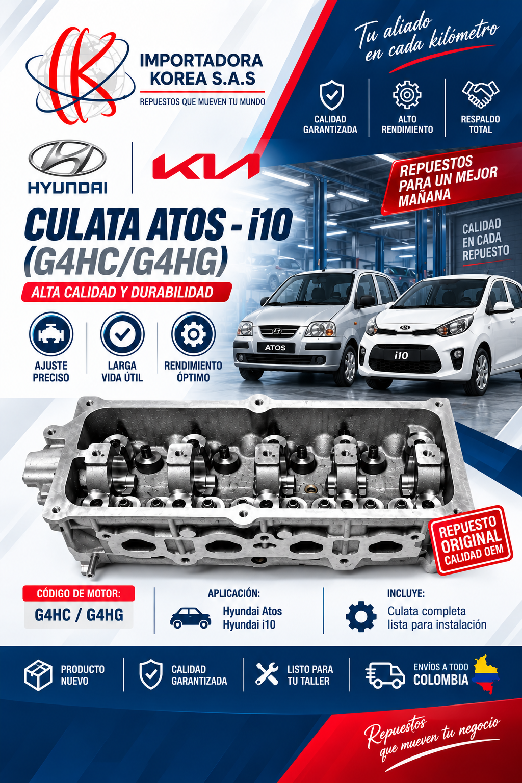 Culata Hyundai Atos i10 G4HC G4HG