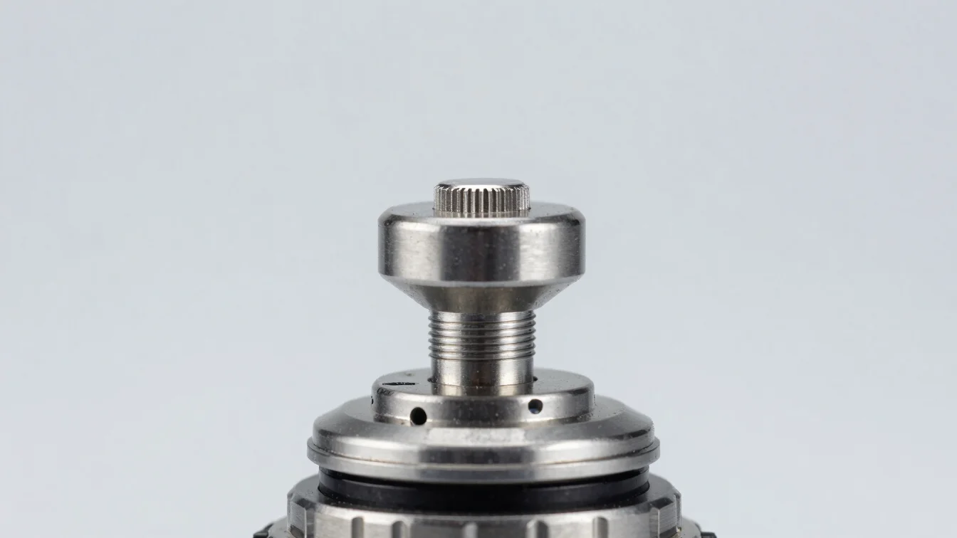 Macro shot of a certification seal on a car component, clean commercial studio photography, crisp neutral lighting, ligh